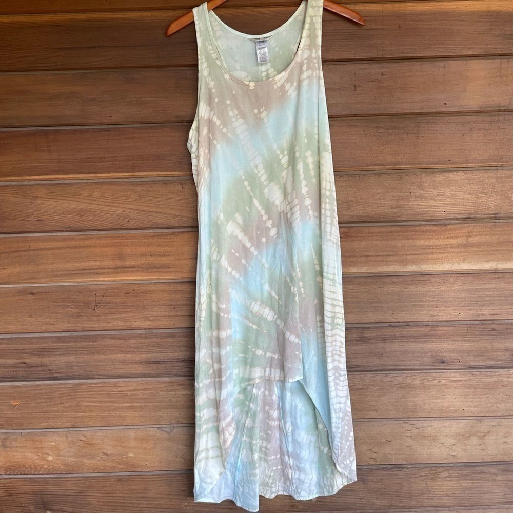 Hard Tail tie dyed hi-low rayon dress size M